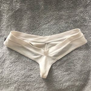 white bikini bottoms